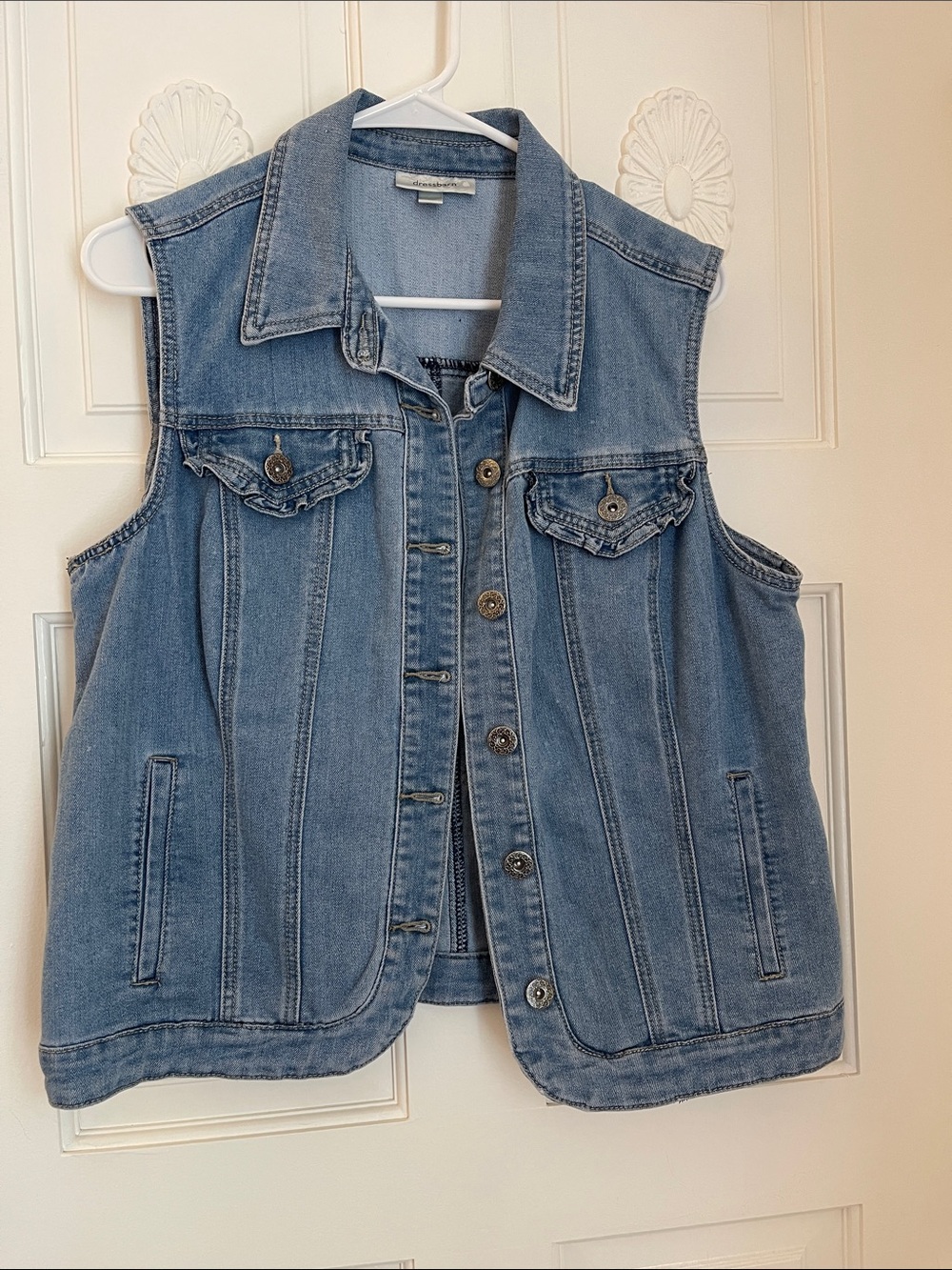 dressbarn Light Blue Denim Vest